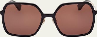 Max Mara Mixed-Media Square Sunglasses