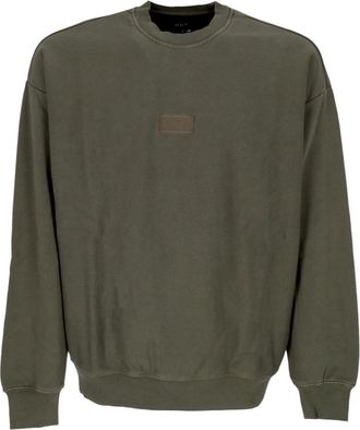 HUF Groene Crewneck Fleece Kinderen Sweatshirt - Heren - Sweatshirts - Groen - S - Katoen - Hoodies & sweatvesten