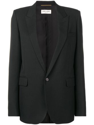 Saint Laurent Black Virgin wool and silk classic formal blazer