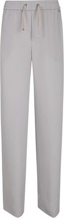 Herno Broek in Casual Satijn - Dames - Sweatpants - Beige - M - Satijn - Broeken
