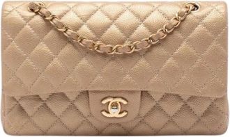 Chanel Pre-owned Vintage Quilted Double Flap Shoulder Bag - Dames - Vintage Schoudertas - Beige - ONE Size - Leer - Vintage