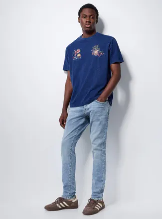 Scotch & Soda Mens Ralston faded-blue jean Slim fit