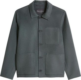 Marc O'Polo Geweven Outdoor Jas - Heren - Zomerjassen - Groen - XL - Wol - Jassen