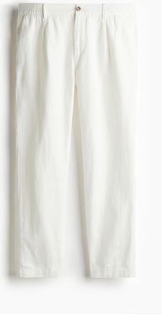 H&M Hose aus Leinenmix in Regular Fit - White