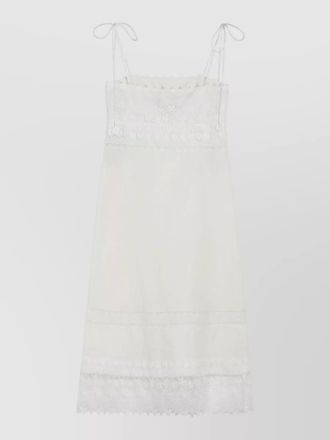 Valentino linen embroidered midi dress