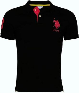 U.S.Polo Association Zwarte katoenen T-shirt met logo - Heren - Polos - Zwart - XL - Katoen - Tops
