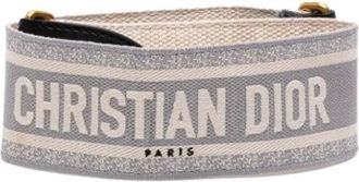Dior Pre-owned Accessories, female, Gray, Size: ONE SIZE Pre-owned Embroidered Canvas Strap