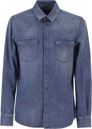 PESERICO Heren, Overhemden, Blauw, Maat: XL Denim