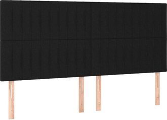 vidaXL Cabecero con luces led tela negro 180x5x118/128 cm Vidaxl