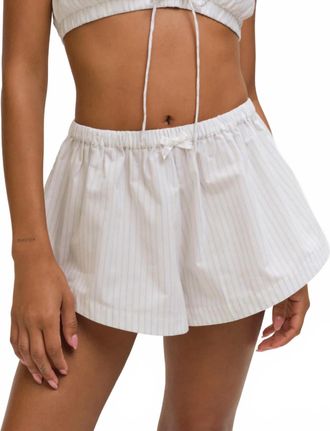 For Love & Lemons Trixie Sleep Shorts In Off White