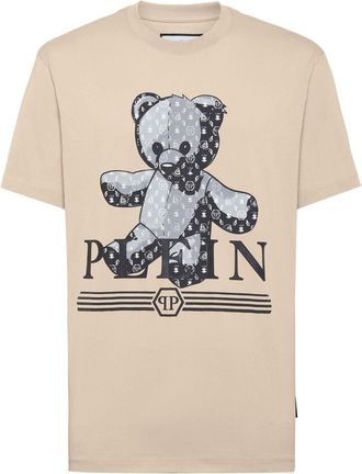 Philipp Plein Teddy Bear cotton T-shirt - men - Cotton - XXXL - Neutrals