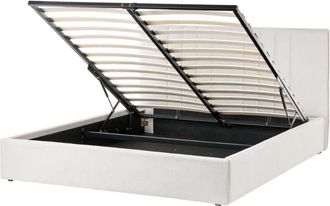 Beliani Ottoman Bed Fabric TARASCON 160 x 200 cm (EU King Size) Light Beige