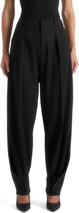 Mani&egrave;re De Voir Sophie Wool Twist Leg Tailored Trousers in Black at Nordstrom, Size 10