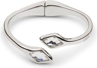 UNOde50 White Crystal End Cuff Bracelet