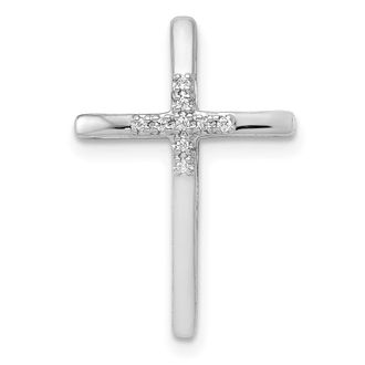Diamond2Deal 10K Gold.03ct. Diamond Cross Chain Slide Pendant