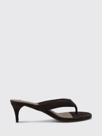 Alaia Suede Thong Mule Sandals with Mid-Stiletto Heel