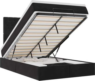 vidaXL Vidaxl - Estructura De Cama Otomana Colchones Terciopelo Negro 120x200cm