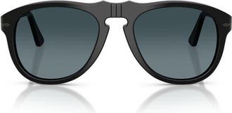 Persol 54mm Gradient Polarized Pilot Sunglasses in Black /Polar Gradient Blue at Nordstrom