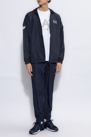 Emporio Armani Hooded Jacket & Trousers Set, Mens, Navy Blue