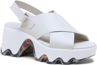 Sorel Kinetic Aura Slingback Platform Sandal in Fawn/Black at Nordstrom, Size 8.5