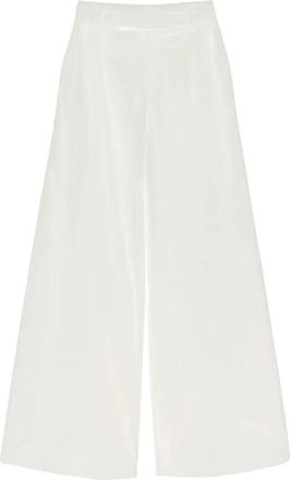 Federica Tosi Pantalone 5 Tasche Wide - Dames - Wijde Broeken - Wit - XS - Leer - Broeken