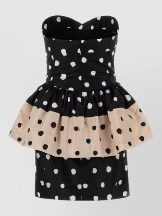 Fendi printed taffeta bustier mini dress