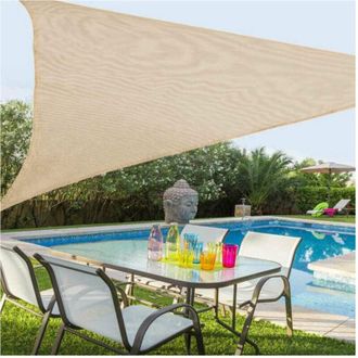 Trade Shop Trade Shop - Vela Telo Parasole 3x3mt Tenda Triangolare Ombreggiante Giardino Tessuto Colore - Blanco