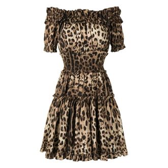 Dolce & Gabbana Short Dresses, female, Brown, Size: XS Dolce & Gabbana Dresses Brown