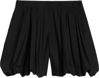 Jil Sander Gesmockte popeline shorts - Zwart