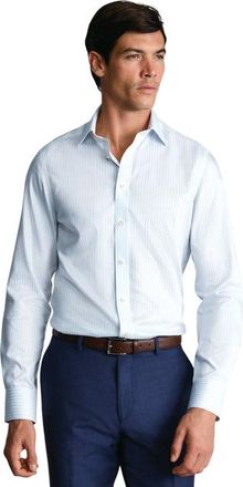 CHARLES TYRWHITT Non-Iron Puppytooth Cutaway Collar Shirt in Light Blue at Nordstrom, Size 16 X 35