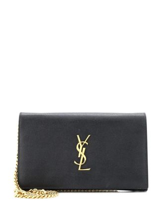 Saint Laurent Classic Monogram Grainy Leather Large crossbody bag - Zwart