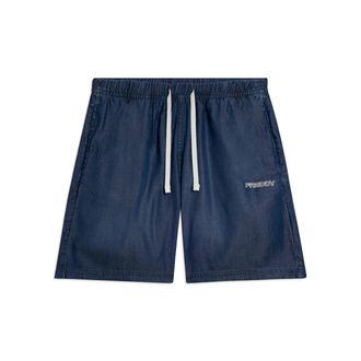 Freddy Pantaloni Corti in Chambray con Coulisse in Contrasto