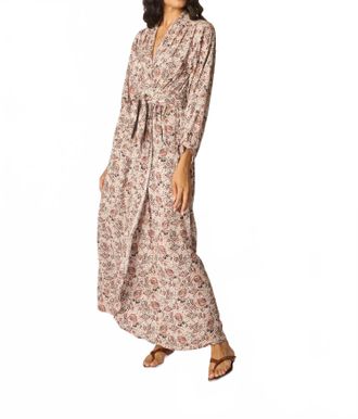 Natalie Martin Nico Long Sleeve Maxi Dress In Heirloom Rose
