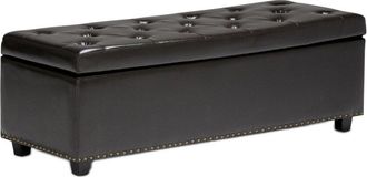 Simpli Home Hamilton 48In Transitional Rectangle Storage Ottoman