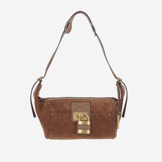 Chlo&eacute; Womens Crossbody Bag Paddington Suede Brown Shoulder