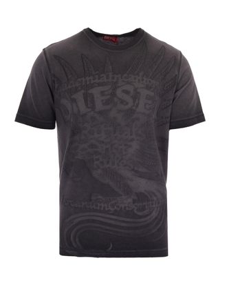 Diesel Grey Rawjust Cotton-Blend T-Shirt