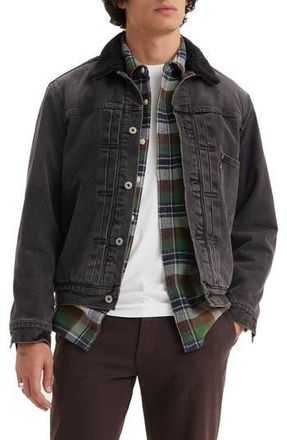 Levi's Type I Fleece Collar Trucker Jacket in Mothership Lined at Nordstrom Rack, Size Small
