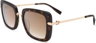 Trussardi Womens 53mm Havana Sunglasses