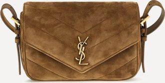 Saint Laurent Borsa a Tracolla LouLou piccola in suede matelass&eacute; Woman UNI