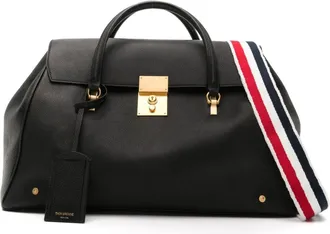Thom Browne Mr. Thom leather holdall - unisex - Calf Leather/Polyester/Recycled Polyester/Acrylic - OS - Black