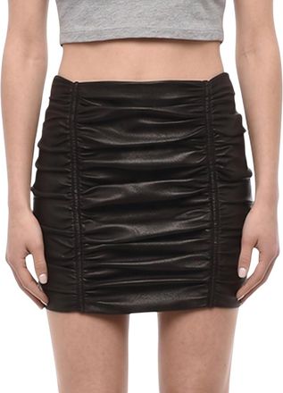 Dsquared2 Black Leather Mini Skirt