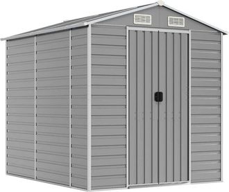 vidaXL Cobertizo De Jard&iacute;n Acero Galvanizado Gris Claro 191x215x198 Cm Vidaxl