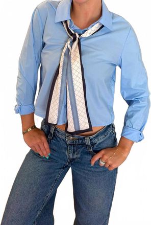 Kaos Camicia Donna Scarf Shirt In Azzurro