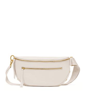Hammitt Hammitt Charles Crossbody Calla Lily White Raffia Brushed Gold Hammered Lrg