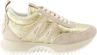 Moncler Gouden Leren Pacey Sneakers - Dames - Sneakers - Geel - 38 EU - Leer - Schoenen