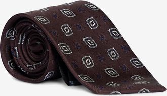 Brioni Seidentwillkrawatte mit Medaillonprint