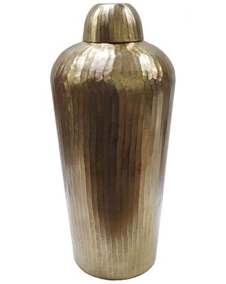 A&B Home Lidded Jar With Chisel Detail