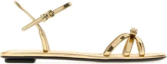 Prada Gold Solid Sandals