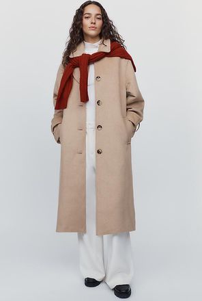 Maeve Wool Blend Balmacaan Coat Jacket
