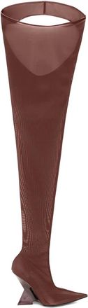 The Attico 105mm Cheopissima boots - women - Fabric/Fabric/Leather/Leather - 40 - Brown